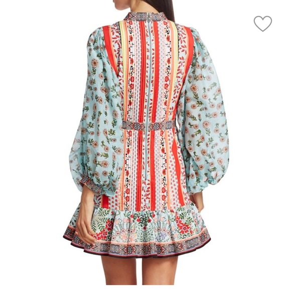 Alice + Olivia Raya Paloma Floral Puff Sleeve Dress - Picture 7 of 14